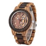 Montre En Bois Bicolore Cadran Design Aiguilles Lumineuses Bracelet Bois – BicoloreLume