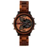 Montre En Bois Chronographe Foncé Cadran Multifonction Aiguilles Lumineuses Bracelet Bois – ScuroLume